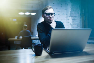 Young man with a laptop