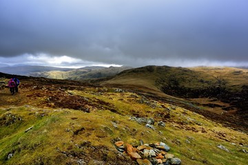 Low dark clouds over Grey Knotts and Brandeth