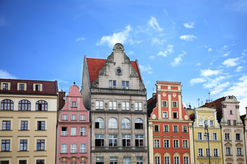 Fototapeta premium Colored houses on the central square of Wroclaw