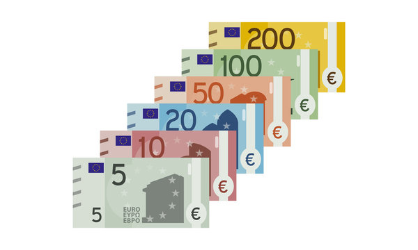 alle Euro Geldscheine - Minimalistisch