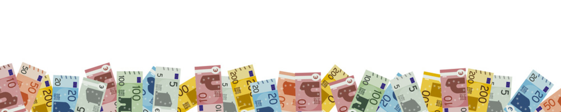 Banner mit vielen Euro Geldscheinen - Panorama