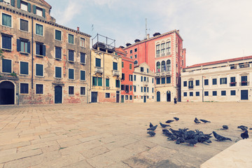 Venice / traditional venetian old square architecture