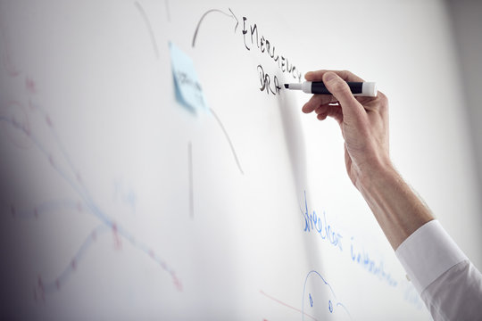 Handwriting sticky note on whiteboard