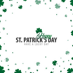 Saint Patricks Day card with clover. Vector illustration