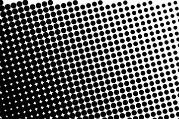 Abstract monochrome halftone pattern. Futuristic panel. Dotted backdrop with circles, dots, point.