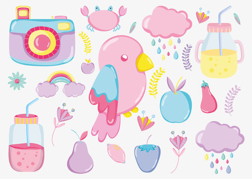 Punchy pastel cartoons collection