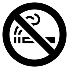 No smoking black sign