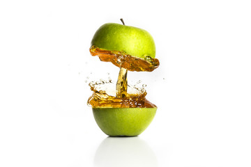 sliced apple splash
