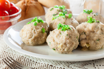 Homemade bavarian bread dumplings