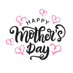 Happy Mothers day card with modern calligraphy