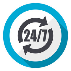 Service blue flat design web icon