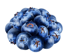 Obraz premium solated blueberries. Pile of fresh blueberry fruits isolated on white background with clipping path.