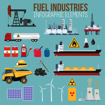 Oil and Fuel Industry Infographics Elements