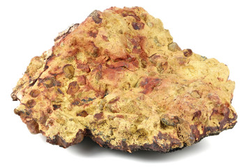 bauxite from Gant, Hungary isolated on white background