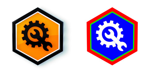 Ikona sześciobok 3D sześciokąt © vempireart