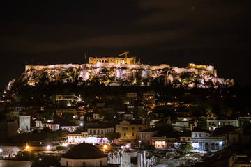 Fototapeta na wymiar Acropolis Athens at night