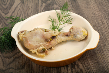 Boiled chicken leg