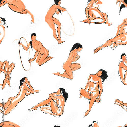 illustration of nude woman Illustration of nude woman