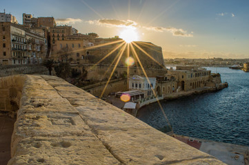 Sonnenuntergang in Valetta, Malta