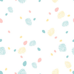 Creative unusual unique artistic hand drawn seamless pattern Easter eggs trendy background for advertising, social media, web design, etc. Vector Illustration