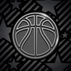 Obraz premium Modern black and silver basketball background ball pattern vector sport illustration