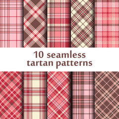 Set of seamless tartan patterns