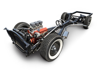 Vehicle Chassis with Engine