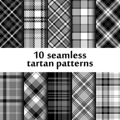 Set of seamless tartan pattern