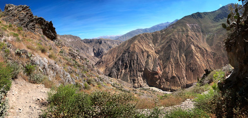 The descent to the Colca Canyon near Cabanaconde, Arequipa department in southern Peru