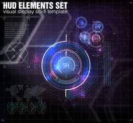 HUD UI. Abstract virtual graphic touch user interface. Infographic. Vector science abstract.  Vector illustration. Futuristic user interface. Sky-fi HUD. Vector eps10.