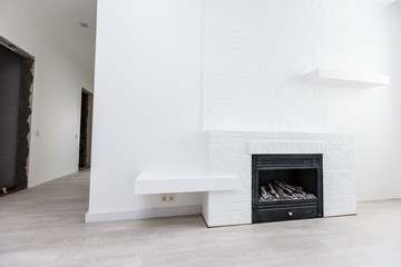 Very beautiful white empty room with a laminate