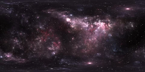 360 Äquirechteckige Projektion. Weltraumhintergrund mit Nebel und Sternen. Panorama, Umgebungskarte. Sphärisches HDRI-Panorama. © Peter Jurik