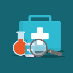 First aid kit over background vector illustration