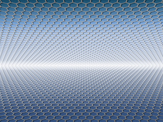 Silver and blue hexagons modern background illustration