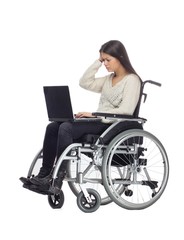Fototapeta na wymiar Woman in a wheelchair