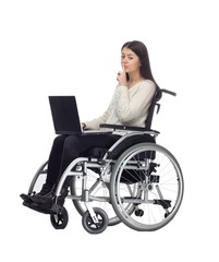 Obraz na płótnie Canvas Woman in a wheelchair
