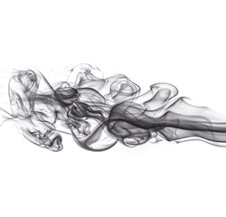 Black smoke on white background