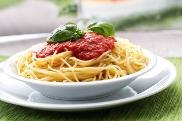 Spaghetti with tomato sauce