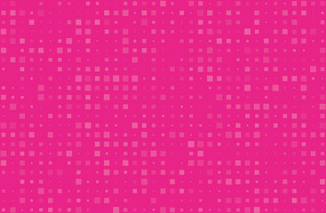 Abstract geometric pattern with small squares different size, scale. Pink color Vector illustration