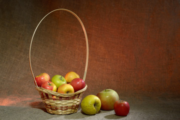 Apples on sackcloth