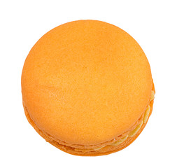 Macaron  orange isolated on white background with clipping path