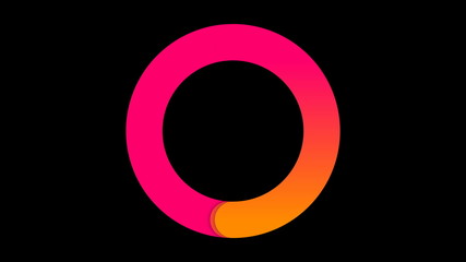 Loading, progress or buffering spinning icon on black background, 3d rendering computer generating