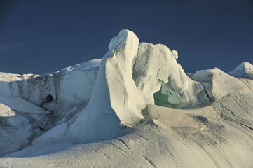 Greenland. Giant icebergs near the village of Ilulissat