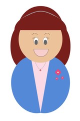 Garota ruiva com roupa azul