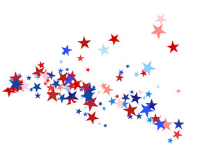 American Patriotic Deign, Vector Blue, Red, White Stars Confetti. Labor, Independence, Memorial Day, 4th of July Election Frame. American Patriotic Design, UK, Australia Freedom Falling Stars Texture.