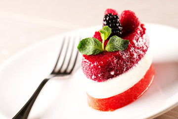 Panna Cotta with fresh berries.