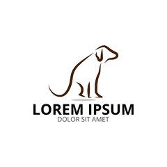 Dog logo and icon design concept template