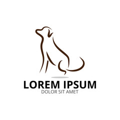 Dog logo and icon design concept template