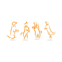 Dog logo and icon design concept template