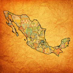 Hidalgo on administration map of Mexico